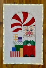 Hand Painted Needlepoint Canvas 10  x 17  Santa Doorstop 13M Trubey Designs DS04