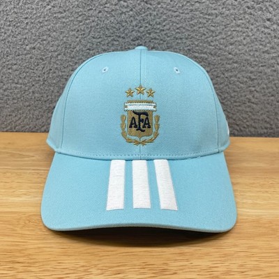 Adidas Argentina National Team 26 Hat Cap Icy Blue 3 Stripes Adjustable One Size