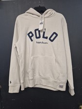 NWT POLO RALPH LAUREN MEN'S LONG SLEEVE FLEECE IN PARCHMENT CREAM HOODIE SIZE L