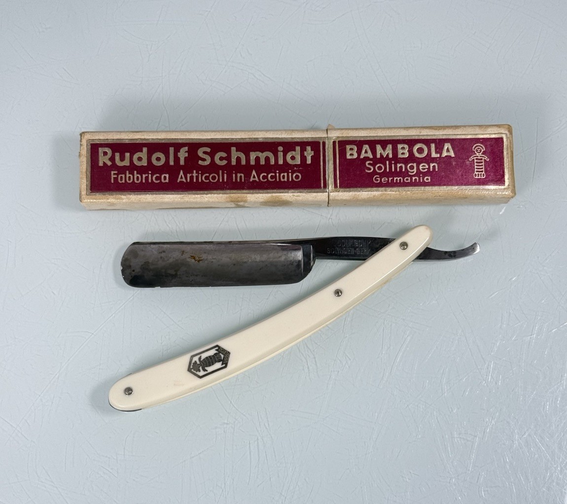 Rudolf Schmidt White 192 Bambola 5/8 Straight Razor Solingen
