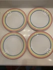 Set Of 4 Fiesta Ware Classic Rainbow Stripe 9” Lunch Salad Plates