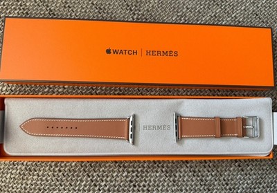 Apple Watch Hermes Armband Leder Braun Original Ungetragen für 44, 45, 46mm