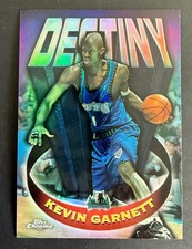 ks 1997 Topps Chrome Kevin Garnett D2 Timberwolves Destiny Refractor *greening