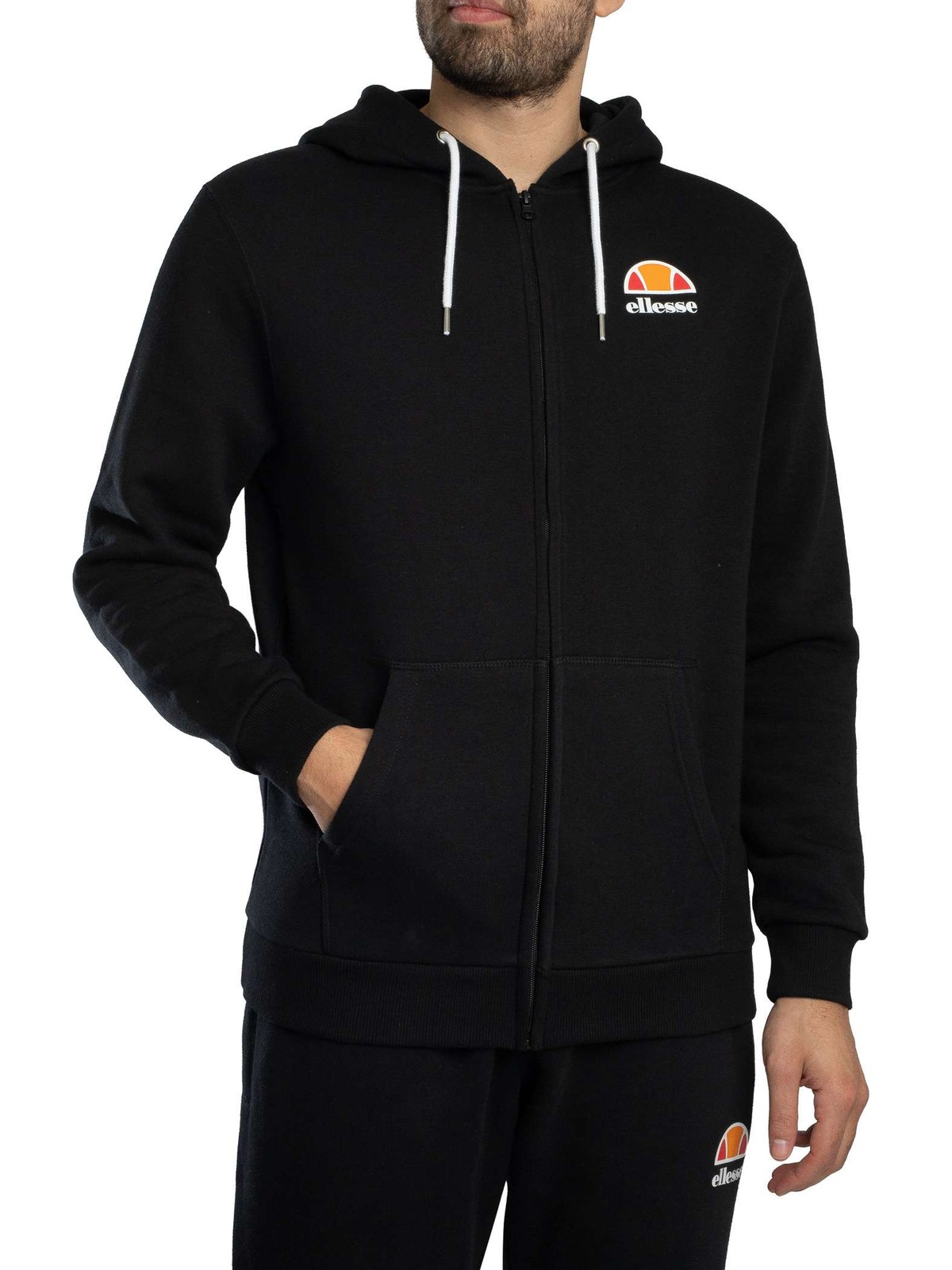 Ellesse Mens Logo Zip Hoodie Black 9290₽
