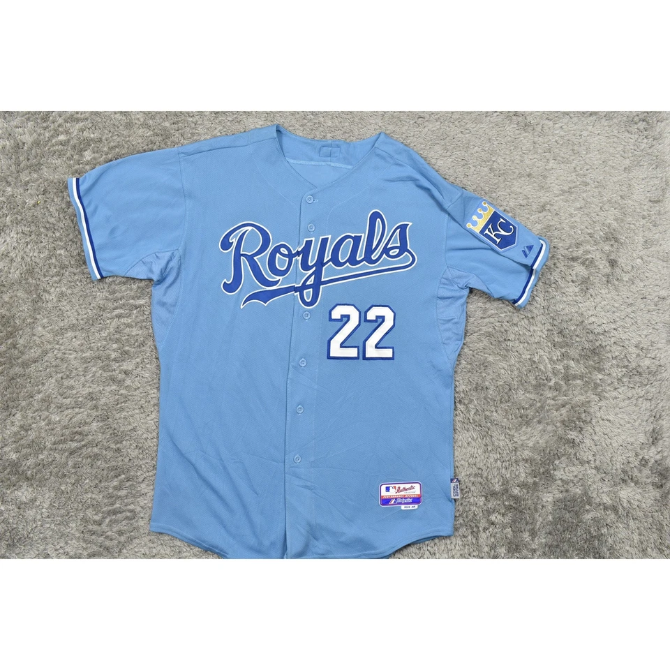 Camiseta Majestic Blue MLB - Autógrafo KC Royals CoolBase Firmada Leonard 22 Foto 3 de 4