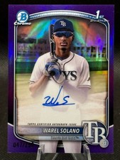 2025 Bowman Chrome - Prospect Autographs Warel Solano #CPA-WS Purple /250