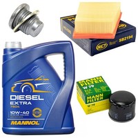 MotoröL Filter Set 10W40 5 Liter + ÖLablassschraube FüR Renault Megane II 1.5
