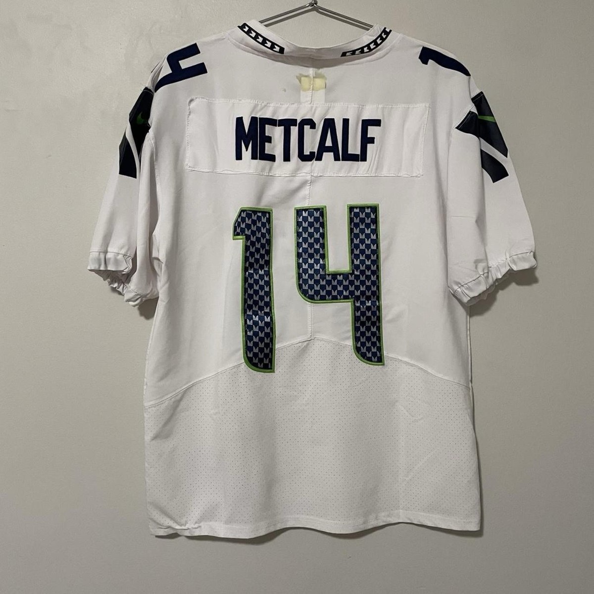 Nike NFL Seattle Seahawks DK Metcalf White & Blue Stitched Jersey