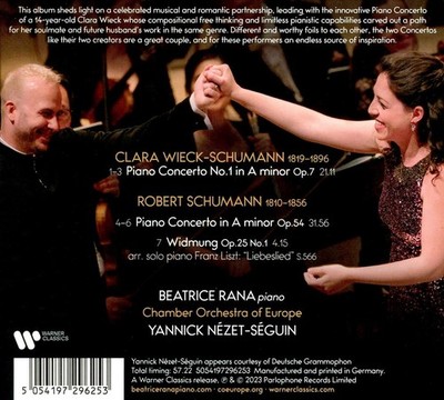 C WIECK-SCHUMANN & R.SCHUMANN-BEATRICE RANA,CHAMBER ORCHESTR NEW CD
