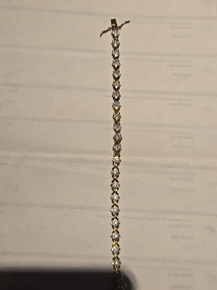 Genuine Diamond 14k Gold Over Sterling Silver Bracelet - Image 4 of 4