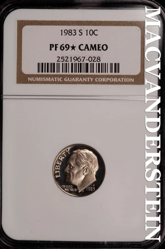 1983-S Roosevelt Dime - NGC PF 69* Cameo - Proof  Lustrous  #SLH533