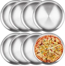 8 Pack Personal Pizza Pans 8 Inch Pizza Pans Stainless Steel Pizza Pan Set Small