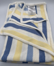 Vintage TOYS R US Baby Blanket Chenille Stripes Koala Geoffrey Blue Yellow READ
