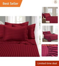 Queen 6-Piece Soft  Cozy Bed Sheet Set - 1500TC Burgundy, Easy Care Microfiber
