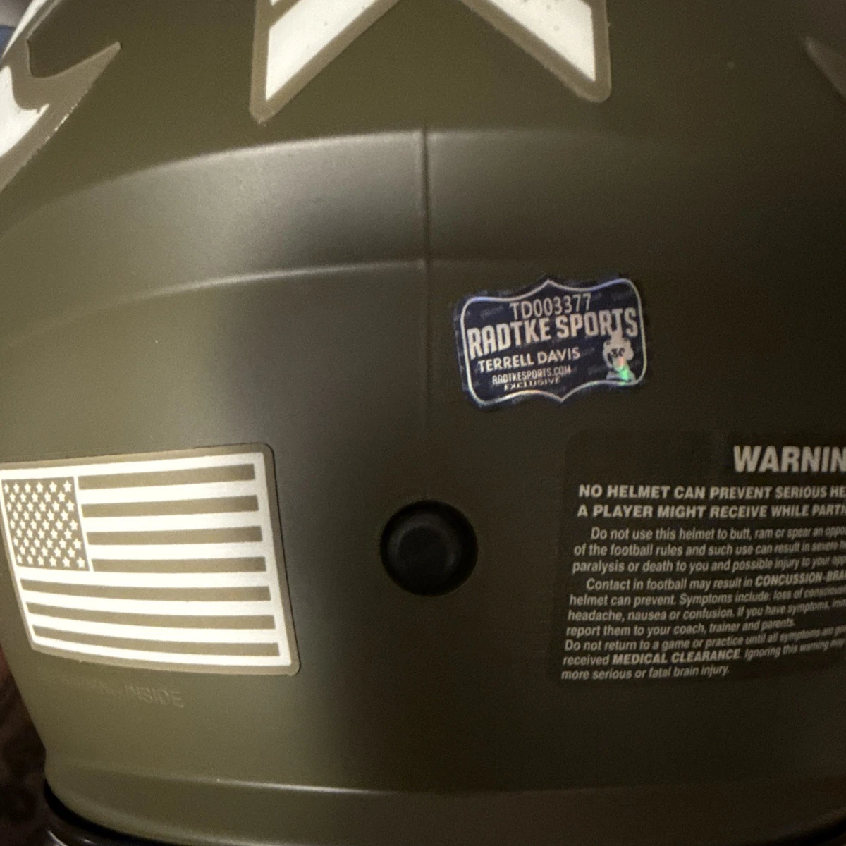 Terrell Davis Denver Broncos Signed Football Helmet w/ "HOF 17" Inscription