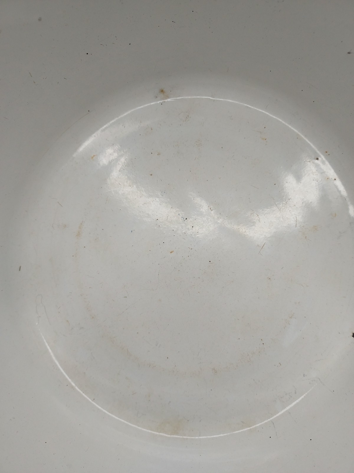 Vintage Enamelware Mixing Bowl Colander White Red Trim Strainer Cottage Kitchen