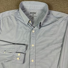 Rhone Shirt Mens M Blue Slim Fit Commuter Button Performance Italian Fabric