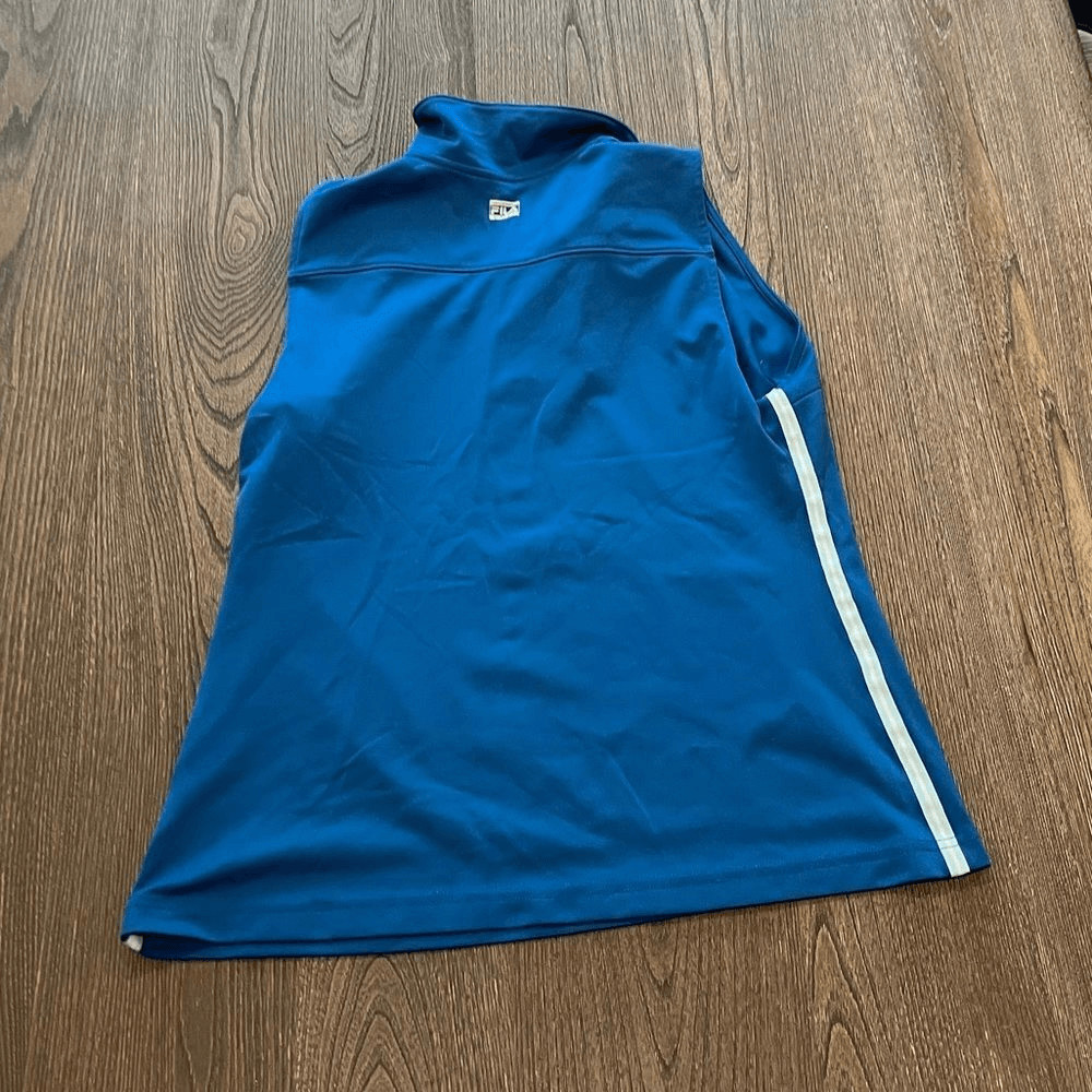 Fila Sport Performance Golf Shirt Sleeveless Blue Collared Size L image 4