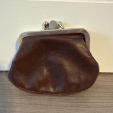 Vintage Brown, Leather Coin Purse Double Pockets