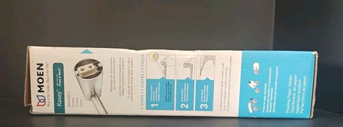 Moen Kasey Press Mark einfache Installation schwenkbarer Toilettenpapierhalter BH4608CH Chrom - Bild 2 von 5