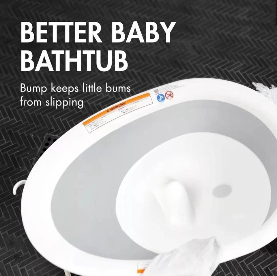 Bañera plegable de 2 posiciones Boon Naked para bebés niños pequeños gris nueva Foto 3 de 4