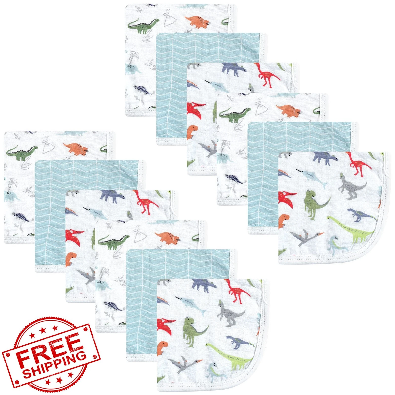 Hudson Baby Muslin Washcloths Dino 10x10
Opens in a new window or tab