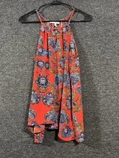 Collective Concepts Womens Halter Top Red & Multicolor Floral Size M