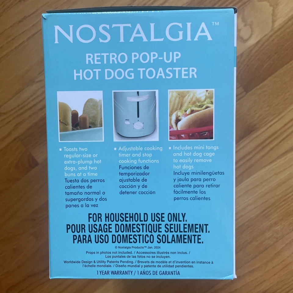 Nostalgia Pop Up Hot Dog Toaster, 2 Dog & Bun, Aqua - Image 2 of 4