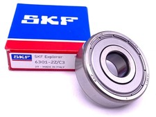 SKF Italy 6301 ZZ C3 Deep Groove Ball Bearing, Metal Shielded 12x37x12 mm