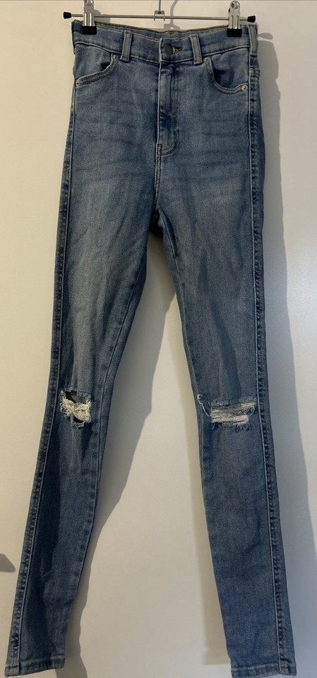 DR DENIM HIGH RISE MOXY WESTCOAST RIPPED SKINNY jeans SZ XS  (H62