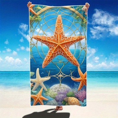 3D Sea Star Conch Beach Towel Cover Summer Quick Dry Microfiber Beach Towels New