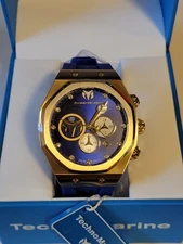 TechnoMarine TM-520003 Cruise Sun Reef Blue & Gold 45MM w/ Dial Markers - NEW