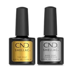 CND Shellac Gel Polish  Base Coat  + Top Coat .25oz