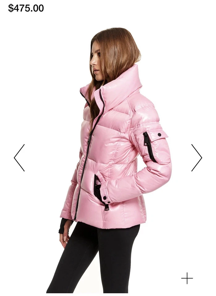 $475 Sam. Chaqueta acolchada de nailon de plumón de ganso estilo libre color rosa FIJI talla L ~ ÚLTIMA Foto 2 de 4