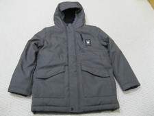 Spyder 200 Solid-Hued Insulated Hood Parka Jacket Polar Gray Boy Medium NEW
