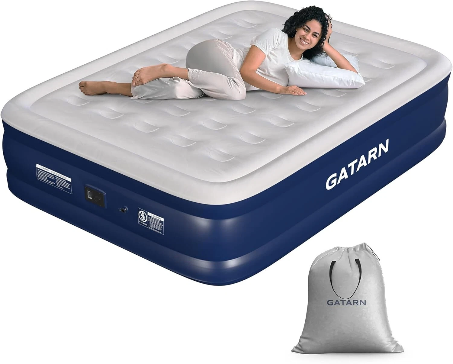 Gatarn King Air Bed Inflatable Air Mattress Built-in Electric Pump Blow Up Bed