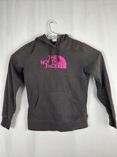 The North Face Womens Medium Pullover Hoodie Gray Pink Half Dome