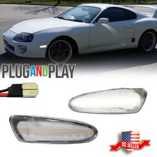 For 2000-2005 Toyota Celicaclear Lens White Led Front Bumper Side Marker Lights
