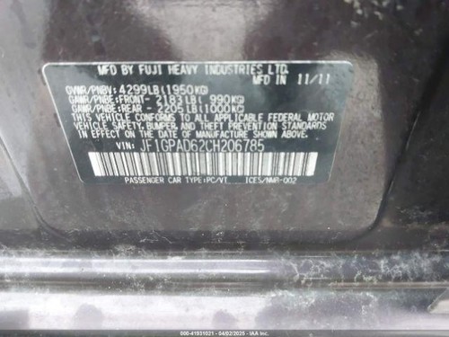 Used Windshield Wiper Motor fits: 2012 Subaru Impreza 2.0L assembly Grade A - Picture 9 of 11