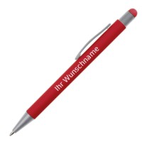 Touchpen Kugelschreiber Mit Gravur / Aus Metall / Farbe: Rot