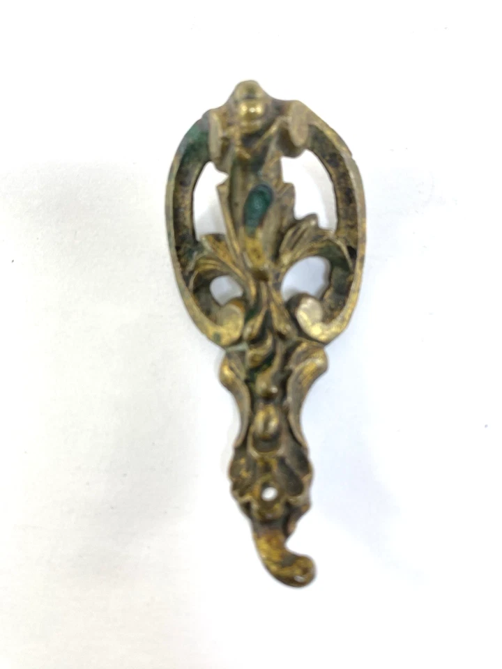 Mueble decorativo antiguo cóncavo de latón/bronce adorno de colección Foto 4 de 4