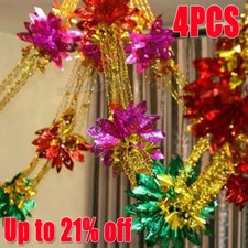 4PCS Christmas Foil Garland Hanging Ceiling Decoration Xmas Tree Home Party UK