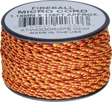 Atwood Rope MFG Micro Cord 1.18 mm Diameter 125ft Fireball Nylon Rot Resistant