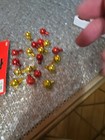 Vintage Lot 19 Glass Ball Christmas Ornament Red And Gold Small Feather Tree — photo 5