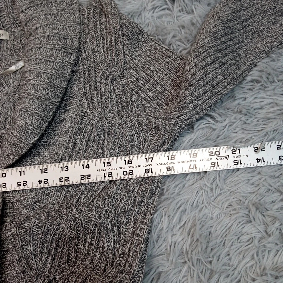 Guess Sweater Womens M Gray Cardigan Snap Up Cozy Comfort Pockets Preppy - Image 3 of 4