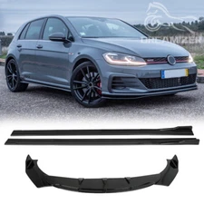 Front Bumper Lip Splitter Spoiler Side Skirt For VW Golf GTI R MK6 MK7 MK7.5