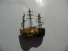 Antique tourists momento of Holland,clog made into sailing ship 10cm long