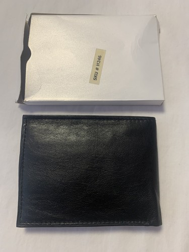 New In Box Men’s Black Leather Bifold Wallet- By Bellini - Picture 4 of 4