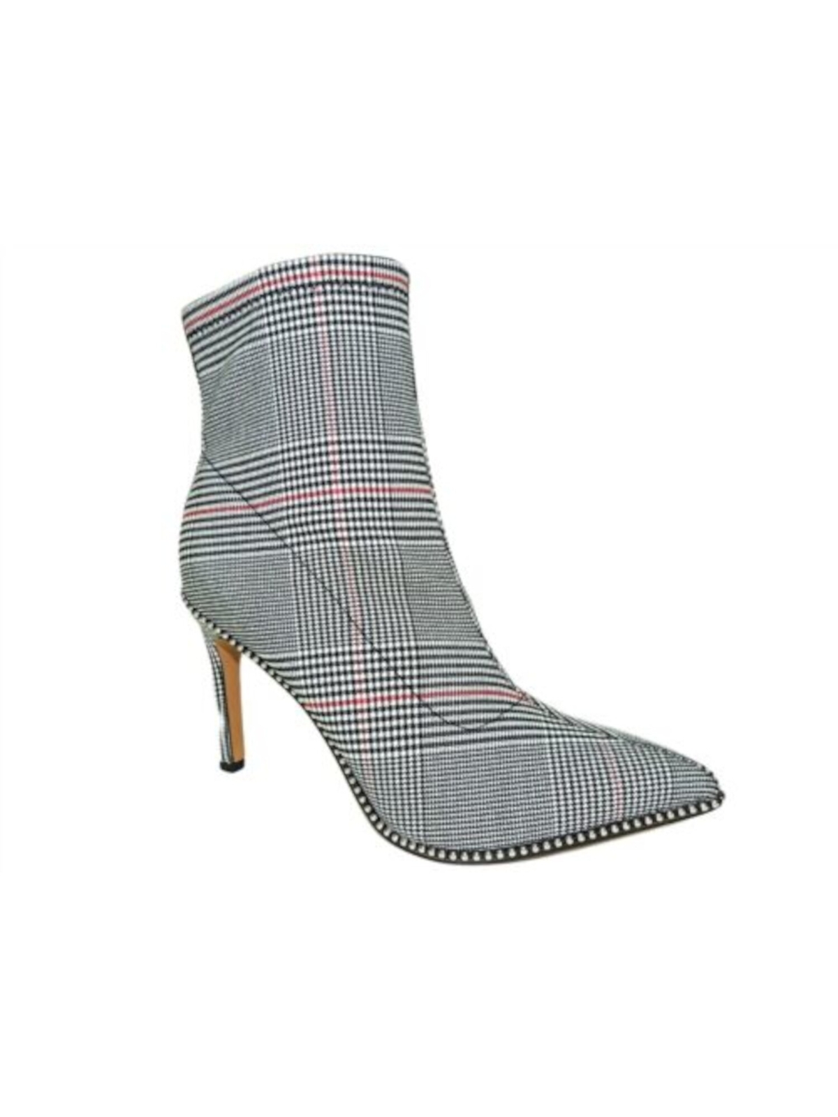 BAR III Womens Black Houndstooth Ball Chain Trim Stiletto Dress Bootie 6 M