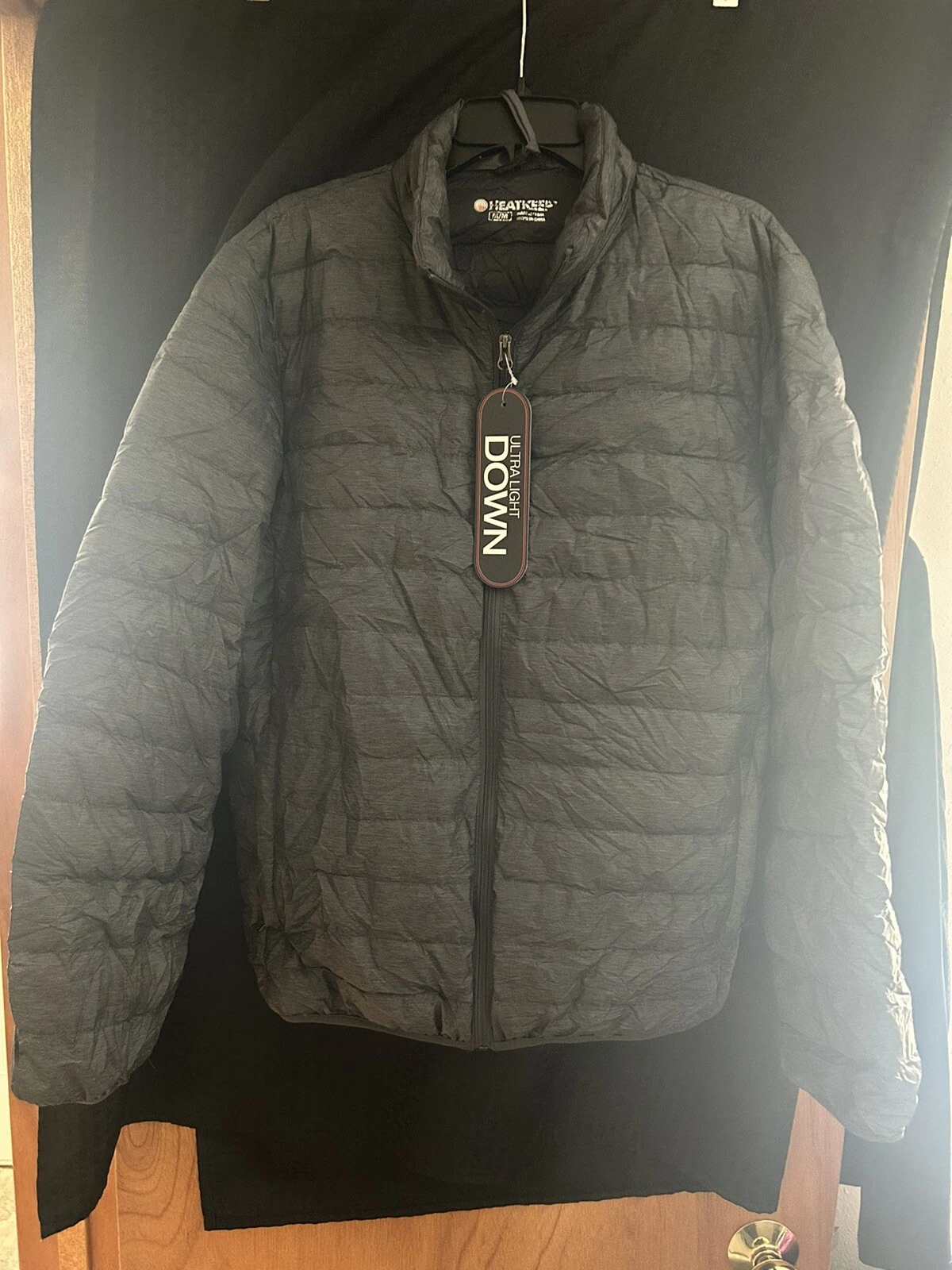 Heat Keep | Jackets & Coats | Nwt Heat Keep Mens Med Dark Gray Packable Puffer